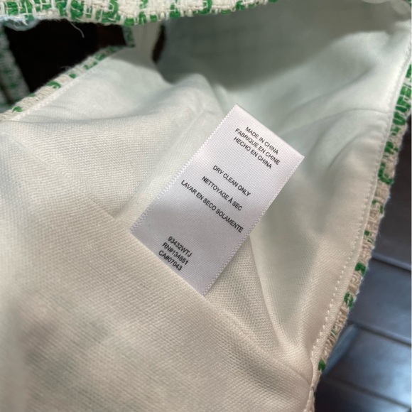 WAYF Tweed Cropped Blazer + Bralette Set Green and Cream Size Small - Picture 15 of 15